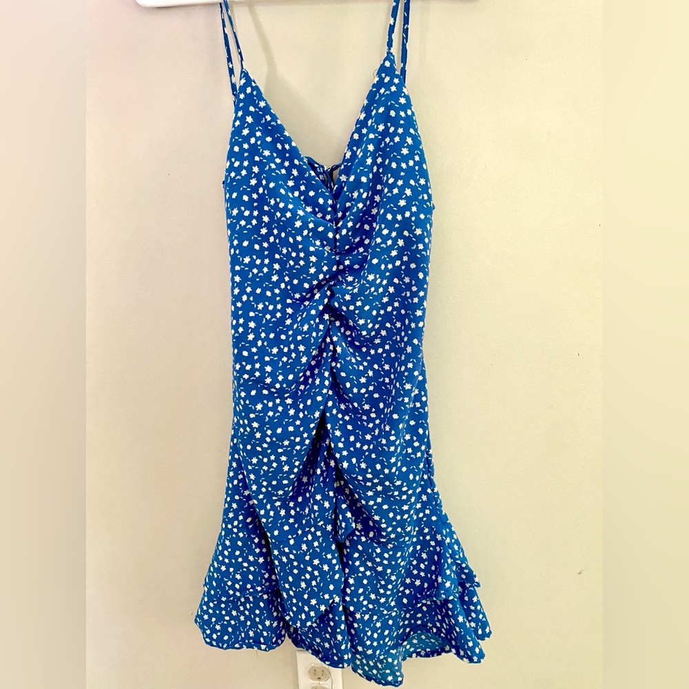 Size M backless sundress with ruffled middle/waist